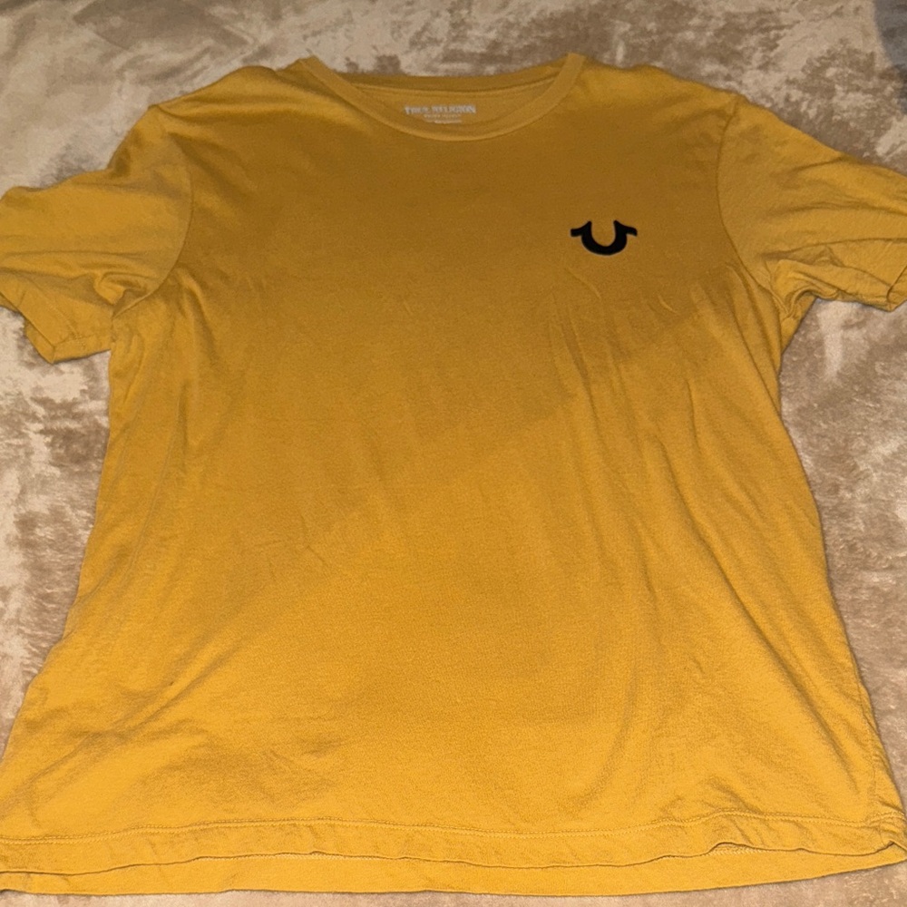 True Religion Men's Mustard Short Sleeve Tee